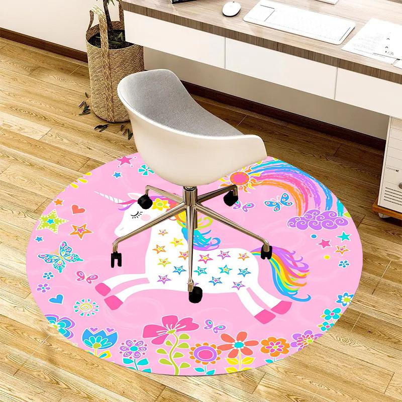 1pc Office Carpet Chair Mats Unicorn Fantasy Garden Party Perfect for Decorating Office Chairs, Living Rooms, Or Bedrooms