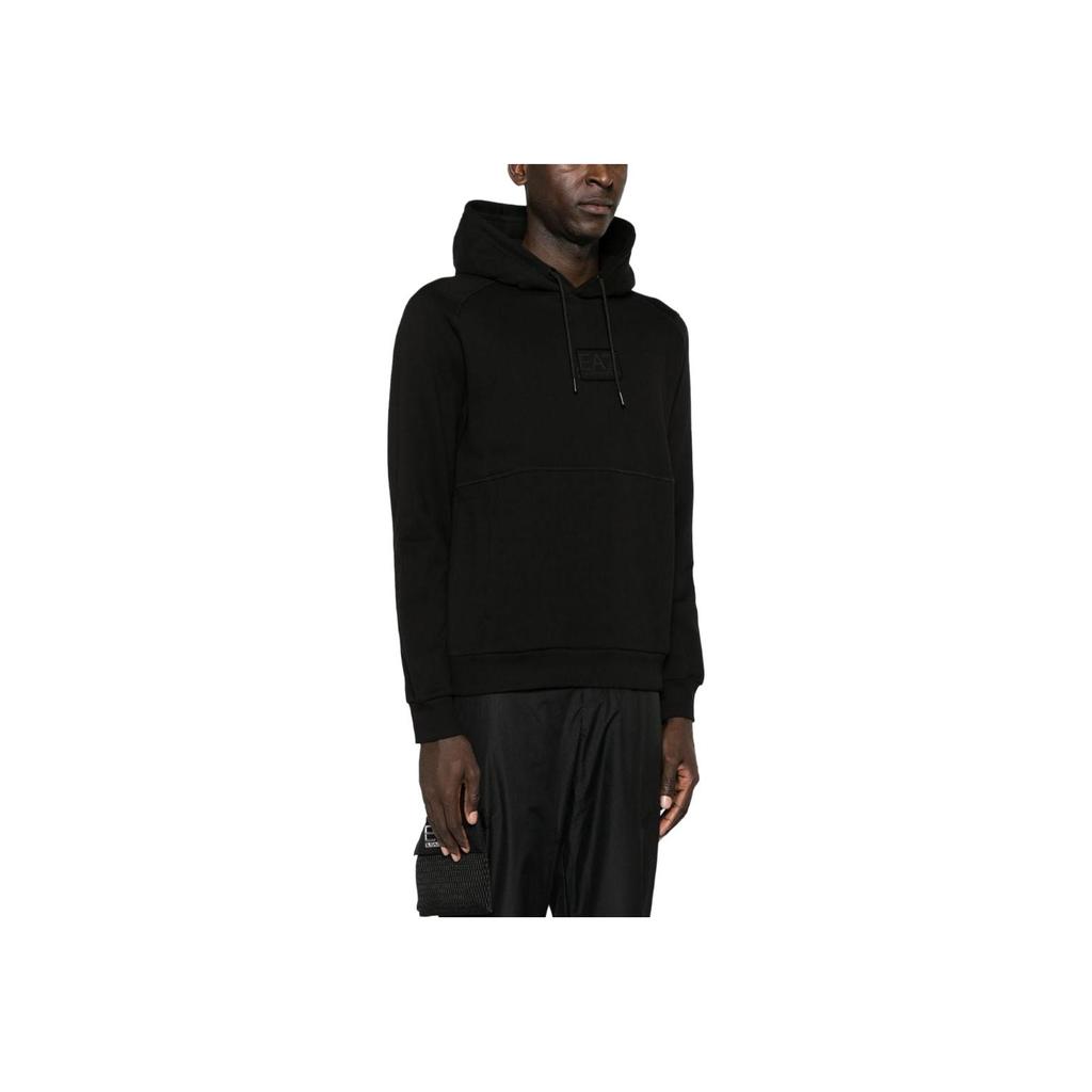 Emporio Armani EA7 Logo Print Hooded Long Sleeve Sweatshirt Men sweatshirts Black 6RPM96-PJ07Z-1200