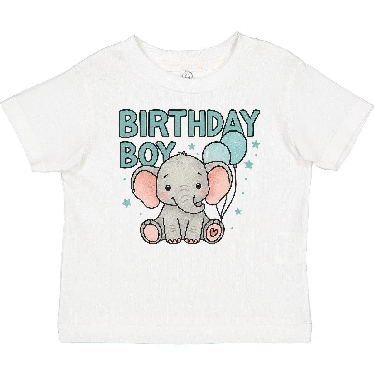 Inktastic Birthday Boy Elephant Balloons Baby T-Shirt Kids Celebration Jungle 130