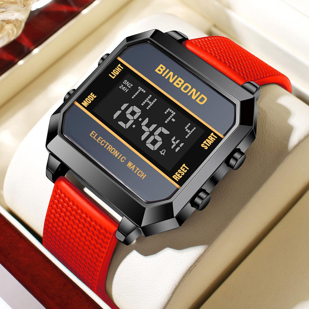 Multifunctional Waterproof Men's Sports Watch - Fashionable Electronic Design for Students