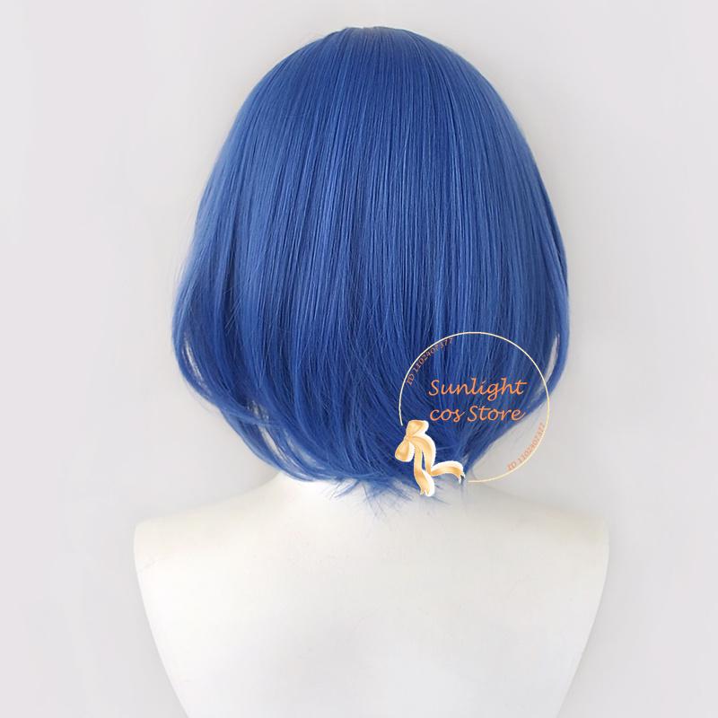 Anime Bocchi Yamada Ryo Cosplay Pruik Dames Kort Blauw Yamada Ryo Pruiken Hitte Hittebestendig Synthetisch Cosplay Anime Pruik + Pruikenkap One Size blue