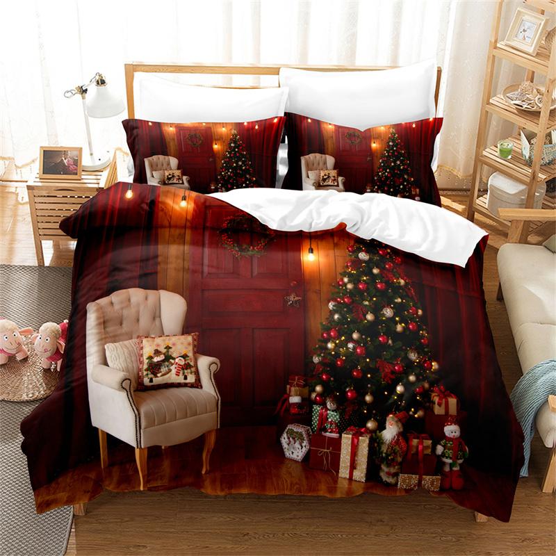 Santa Claus Bedding Set Duvet Cover Set Fashion Quilt Cover Boys Girls Bed Set Christmas Decorations Bedroom el Bedding Set