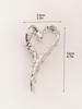 1Pcs Sliver Heart Hair Claw Clips,Elegant Love Design Hair Barrettes Ornament Large Hair Catch Clips Hair Accessories for Women