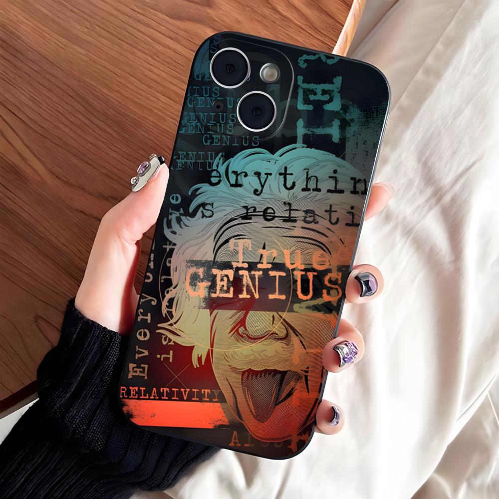 

Theoretical Physicist Einstein Phone Case For IPhone 17 Pro Max 16 15 14 Pro Max 13 11 X Xs Xr 8 7Plus Silicone Cover iPhone 16 Plus