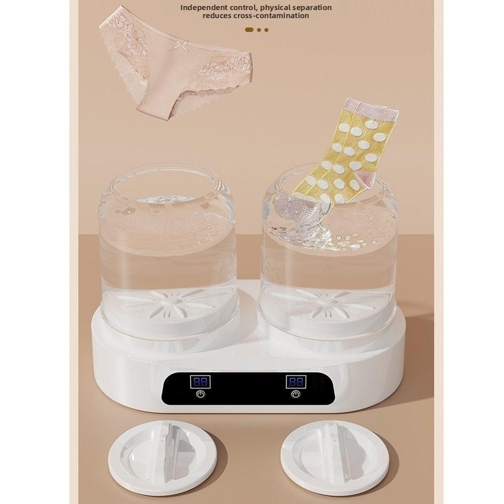 Transparent Tank Double Cup Washing Machine 2 Modes Double Barrel Laundry Cup  Apartment Living