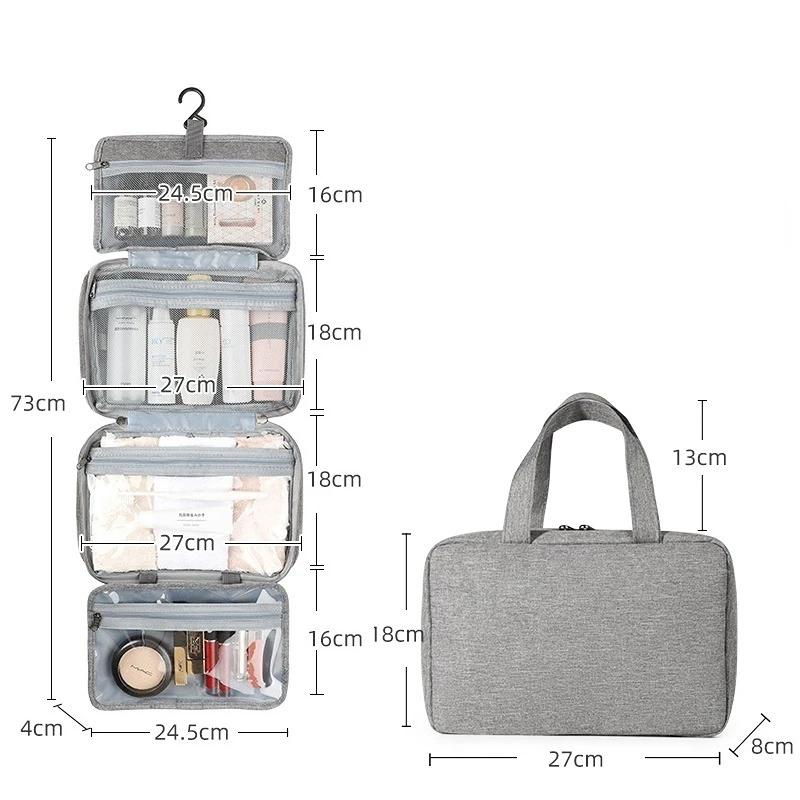 Trousse de toilette de voyage pliable et étanche, séparation sèche et humide, sac de rangement pour cosmétiques, sac à cosmétiques de grande capacité