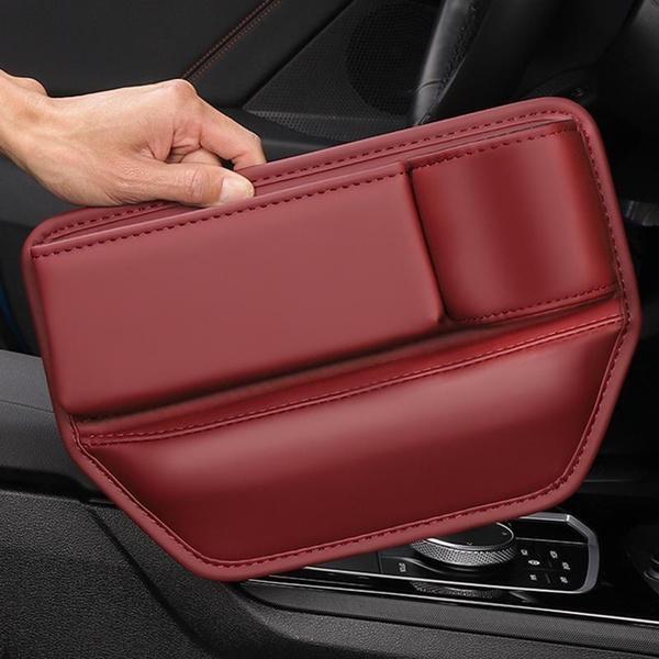1Pc  Universal Car Seat Gaps Storage Box With Cup Holder, PU Leather Storage Box, Car Front Seat Gaps Filler, Car Interior Accessories