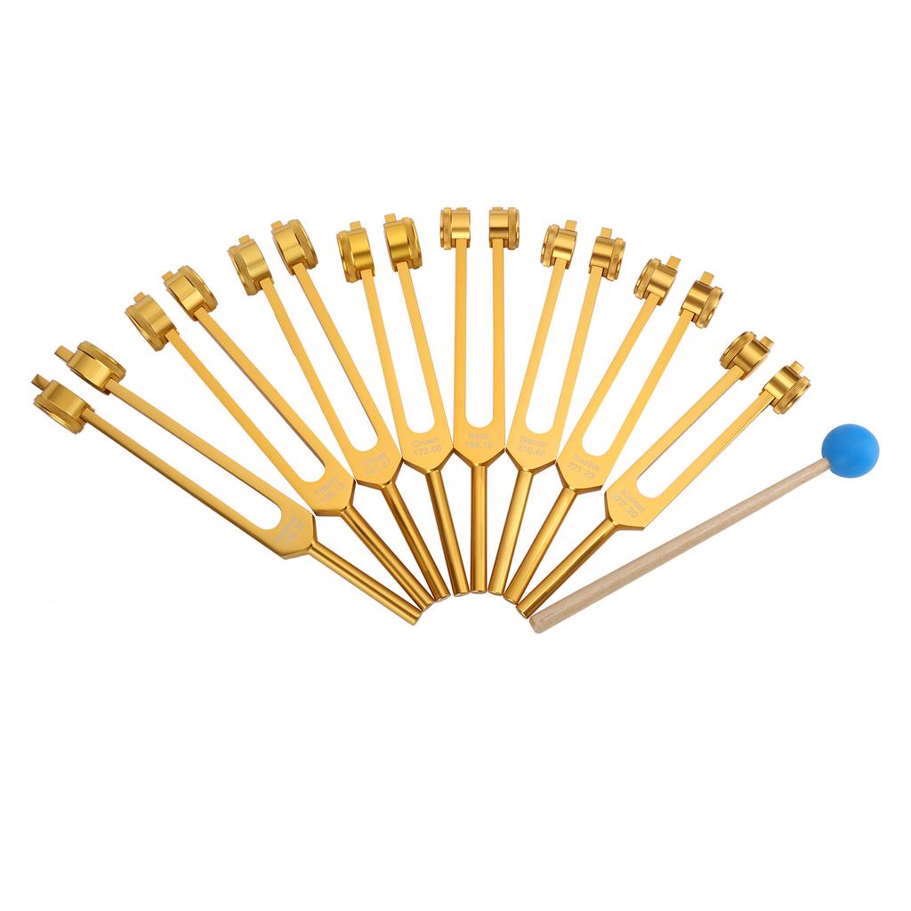 8pcs Professional Sound Healing Therapy Tuning Fork Aluminum Alloy Tuning Fork Tool Set