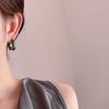 Simple Two Tone Metal Enamel Rectangle Square Hoop Earrings For Women 14K Real Gold Plated Copper Party Jewelry