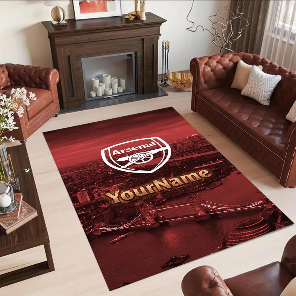 Arsenal Customize Text Floor Mat Suitable for Kitchen Foyer Dining Room Decorate room Anti-slip Rug Decorate Offices Perfect Gift for Friends & Family