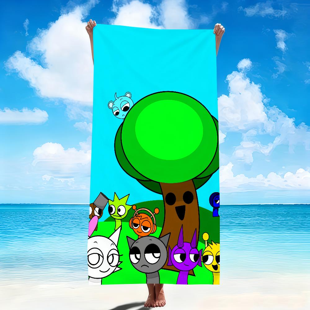funny cute Game S-Sprunki I-Incredibox Towel Soft Beach Towels Quick Dry Pool Towel for Travel Gym bathing Spa Camp sport Gift
