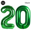 32 Inch Green Number Foil Balloons 0-9 Jungle Safari Theme Soccer Party Decor Kid Boy 1st Birthday Dinosaur Baby Shower Supplies