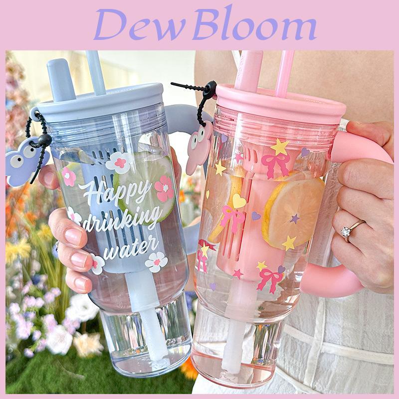 Summer Cute Portable Large Capacity Milk Tea Cup With Handle For Outdoor And Car Use