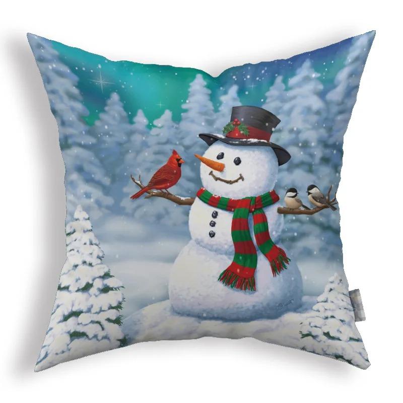 

Наволочки с рождественской тематикой Аксессуары для автомобиля Офис Санта-Клаус Гостиная Диван Домашние наволочки 40x40cm