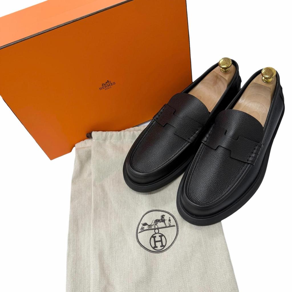 Pristine HERMES loafers Clement H logo motif platform sole Used