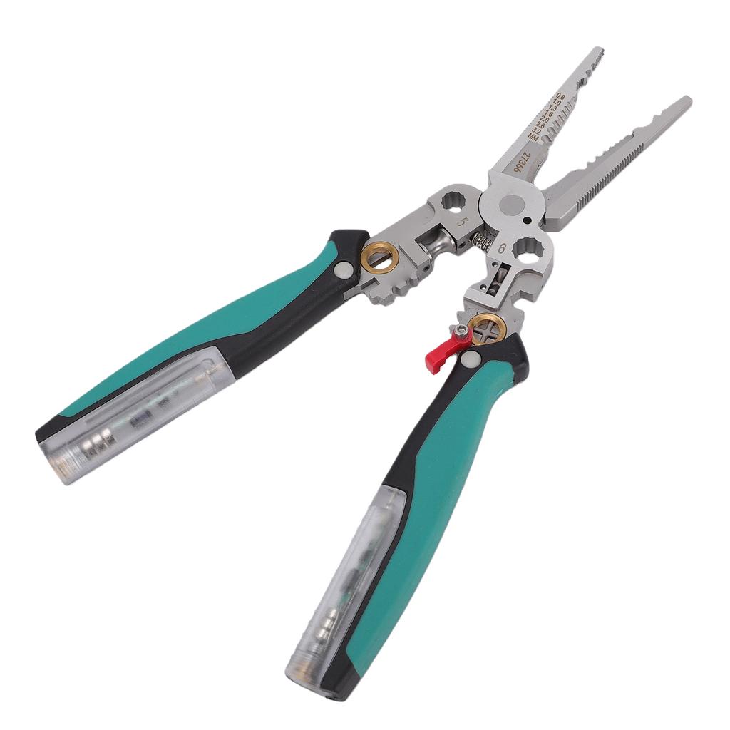 23 In 1 Wire Stripper with Detachable Electrical Tester   Winding Cable Cutting Crimping Stripping Tool Pointed Nose Pliers
