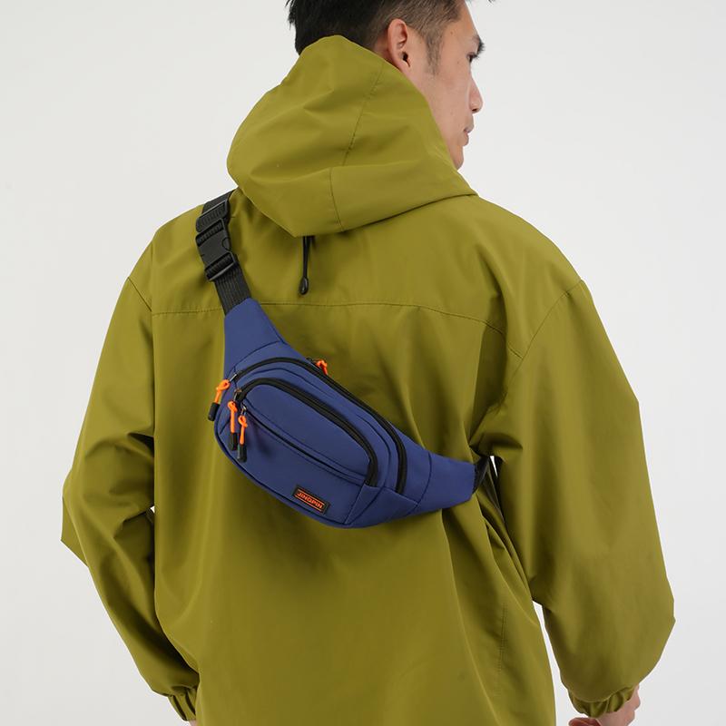 Nylon Men Chest Bag Large Capacity Adjustable Strap Outdoor Waist Bag Japanese Style Multi Functional Sports Walking Bag Riding
