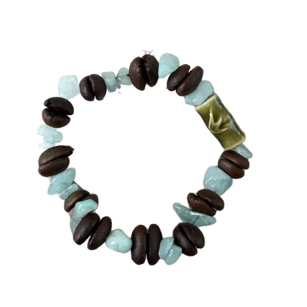 Bambus Kaffeebohnen Perlenarmband - Einzigartiger Hand Schmuck für Mädchen & Beste Freunde