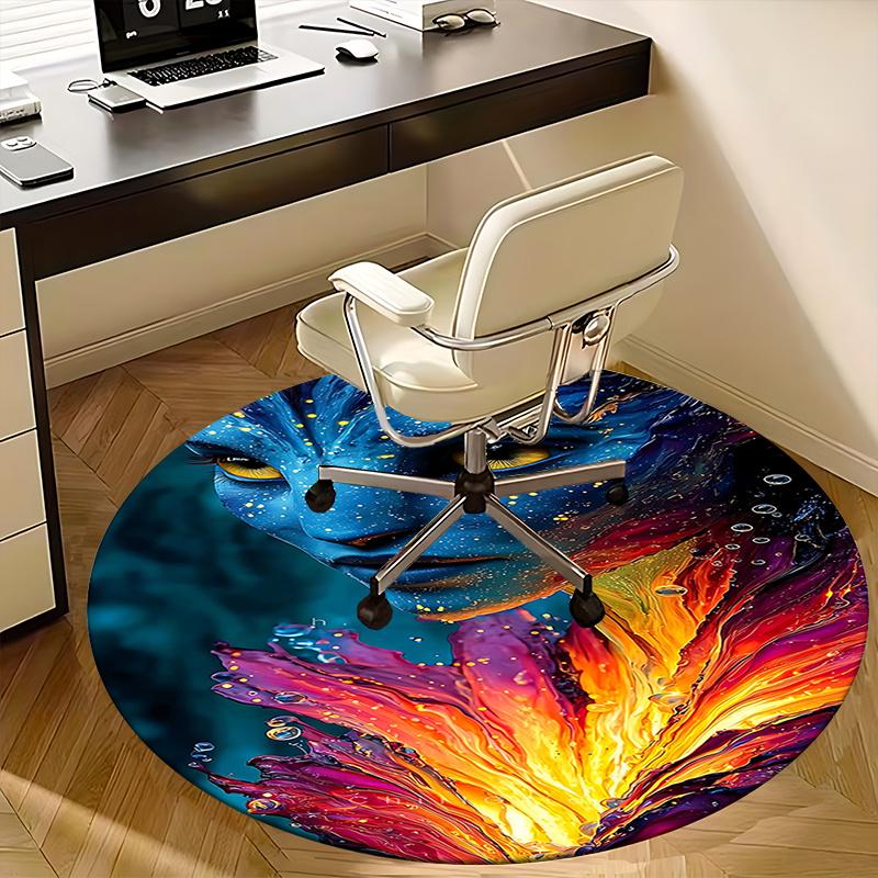 Bunte Avatar Stuhlmatte   Runder Teppich für Wohnkultur, Bürogebrauch, Geschenkidee   Geeignet für Schlafzimmer, Wohnzimmer, s0194b