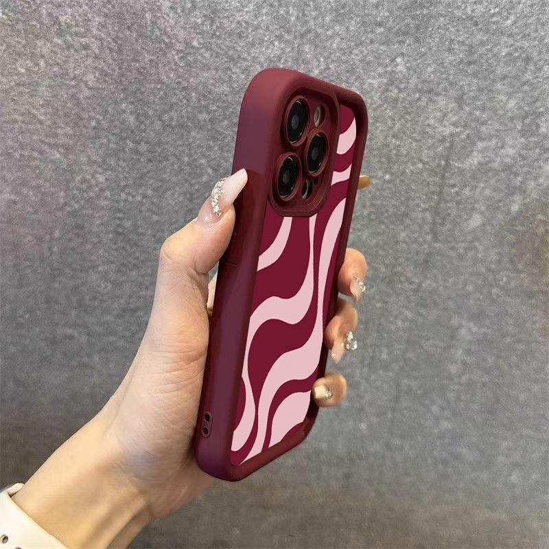 Fashionable Red Lines Soft Phone Case For 16 Pro Max Case 17 13 15 16 11 14 12 Pro Max XR 7 8 Plus Simple Cover