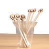100pcs Wooden Coffee Stirrers With Round End Coffee Stirrer Sticks Eagle Pattern Disposable  Cold Drinking Stir Popsicle
