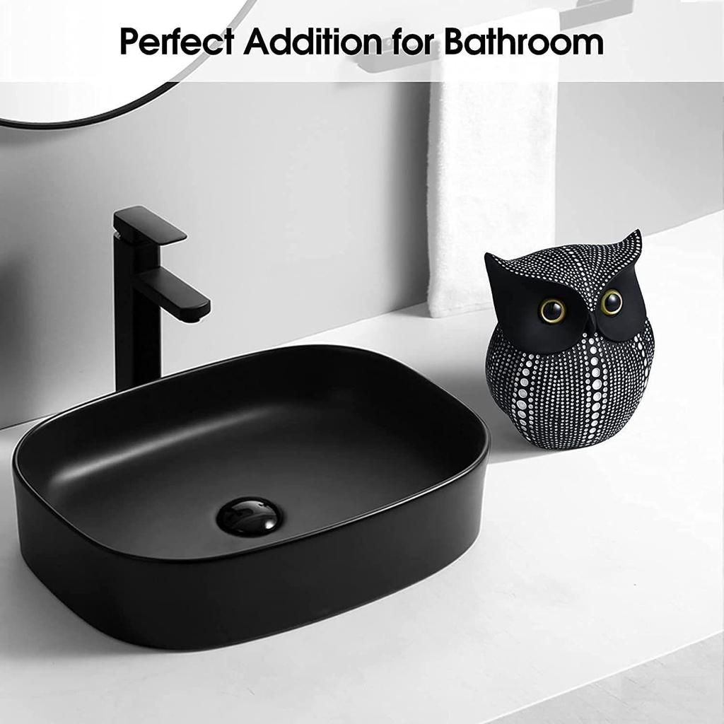 Modern Classy Lucky Owl Resin Art Figure Showpiece -(Pack of 1, Black)