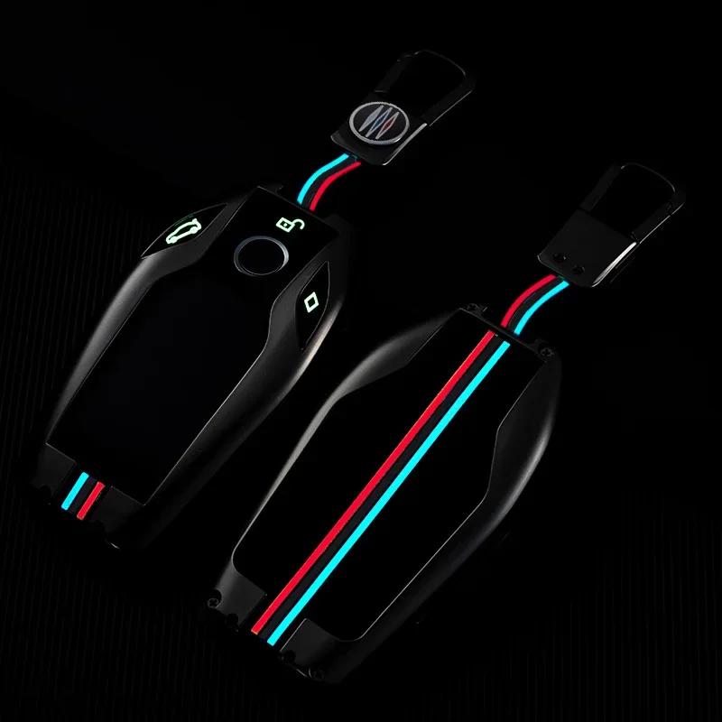 Carbon Fiber Silikon Autoschlüsselgehäuse LED-Anzeige für BMW 5 7er G11 G12 G30 G31 G32 i8 I12 I15 G01 X3 G02 X4 G05 X5 G07 X7