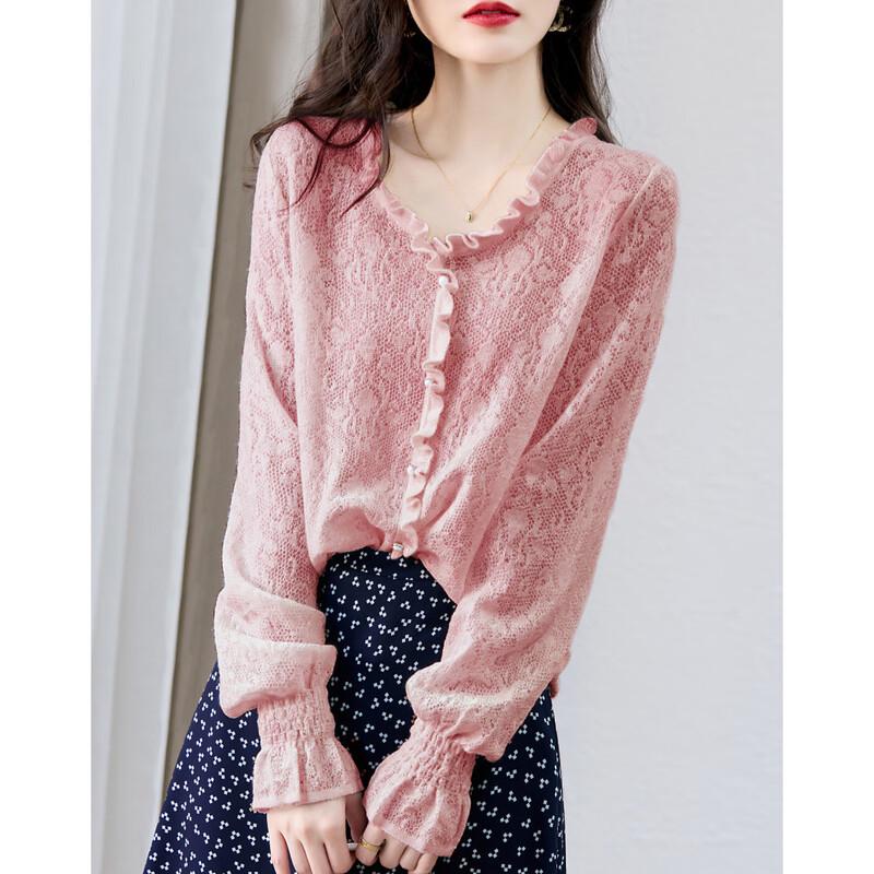 Demana Women's V-Neck Jacquard Knit Sweater