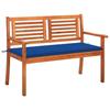 VidaXL 2-Seater Garden Bench with Cushion Outdoor Bench Park Bench Patio Furniture Terrace Furniture 120 Cm Wood 3060979