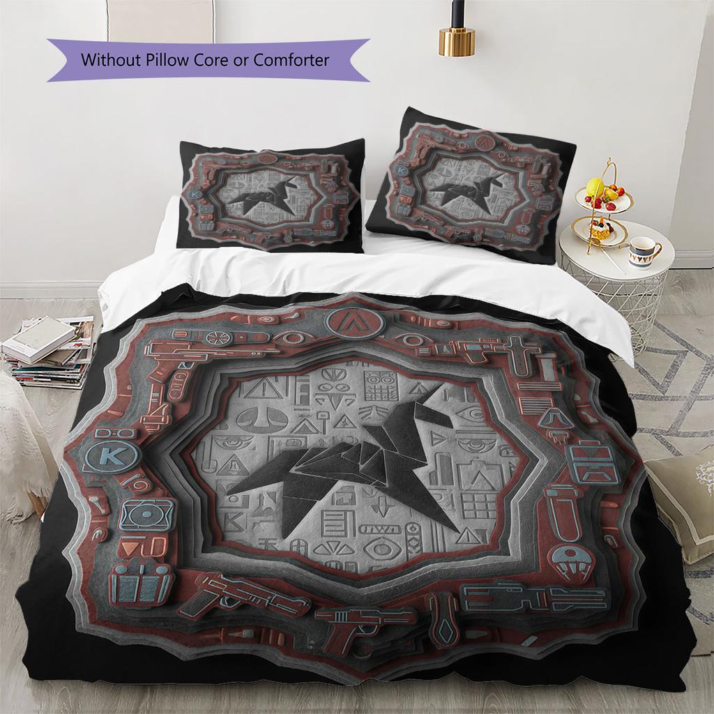 FeltBladeRunner Pattern Bedding Quilt Set Quilt Cover Pillowcase Home Decoration Birthday Gift (1 * duvet cover + 2 * pillowcase, without core)