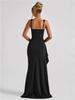 2026 Trendy Black Sexy Women's Bandeau Dress with Waist-Slit