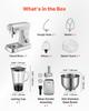 Stand Mixer, 4.3 L Electric Kitchen Mixer, 1300W Dough-Mixer, 6+P Speeds Tilt-head Food-Mixer with 1.5 L Blender Cup, Stainless Steel Bowl, Dough