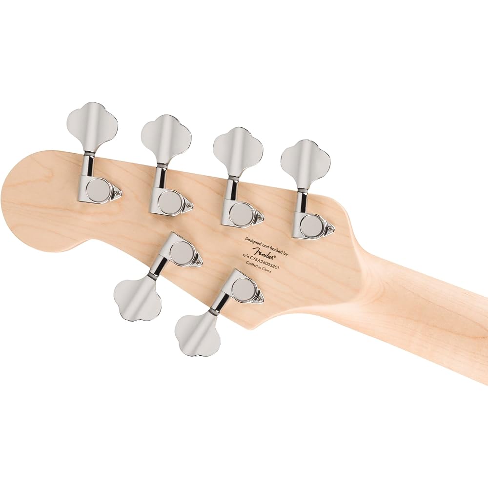 Squier by Fender Affinity Series Jazz Bass VI Black Metallic Laurel Fingerboard Soft Case Included