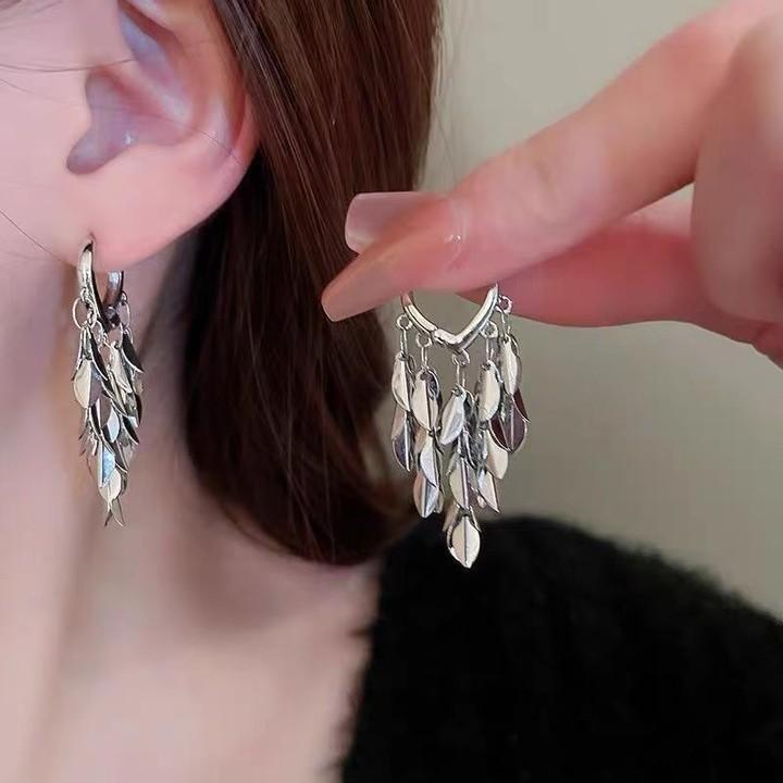 Wheat Ear Leaves Fringed Ear Buckles In Temperament Metal Wind Earrings Personalized Creative Earrings Wholesale