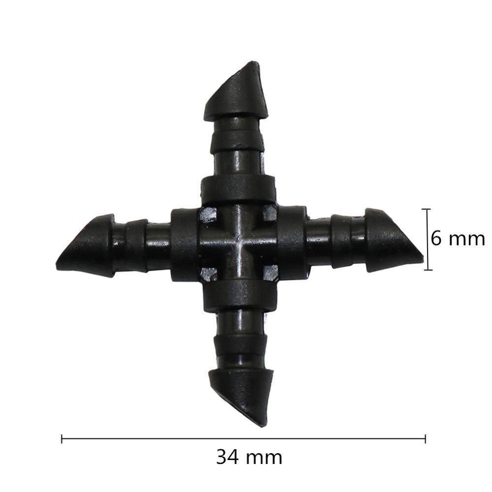 1/4" Stachelige Schlauchverbinder 4/7mm Schlauchverschraubungen Mikrodrip-Bewässerung Wasserverteiler Winkel Gerader 3-Wege 4-Wege 50/100 Stück