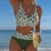 Hot-selling stylish and sexy printed European and American women's split bikini seaside beach vacation swimsuit
