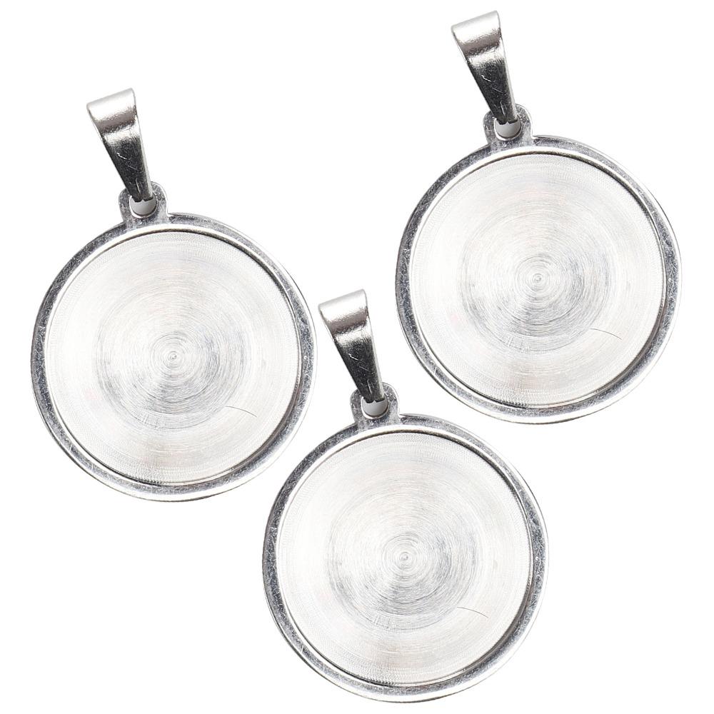10pcs 20mm Size Round Pendant Tray Stainless Steel Material Blank Pendant Tray Necklace Making
