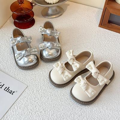 Girl Princess Small Leather Shoes Spring and Autumn 2025 New Children's Foreign Style Bow Performance Girl Mary Jane Single Shoes