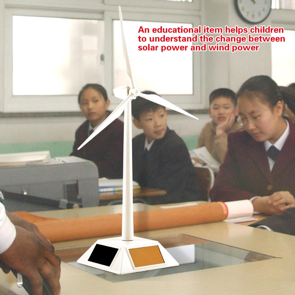 Solar Wind Toy Solar Powered Wind Mill ABS Plastic Wind Turbines Home Decor Kids Toy