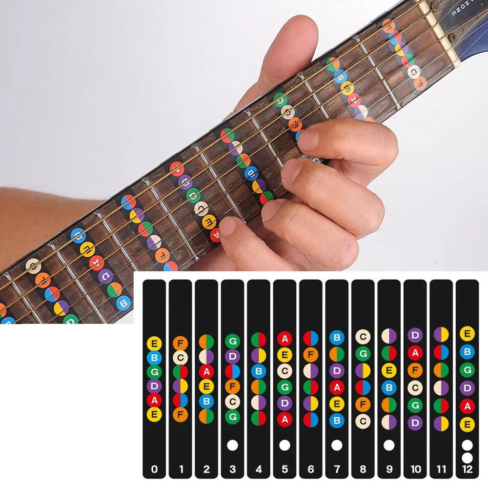 Gitarren Griffbrett Noten Karte Etiketten Aufkleber Griffbrett Bund Aufkleber für 6 Saiten Akustik Elektrische Gitarre Zubehör