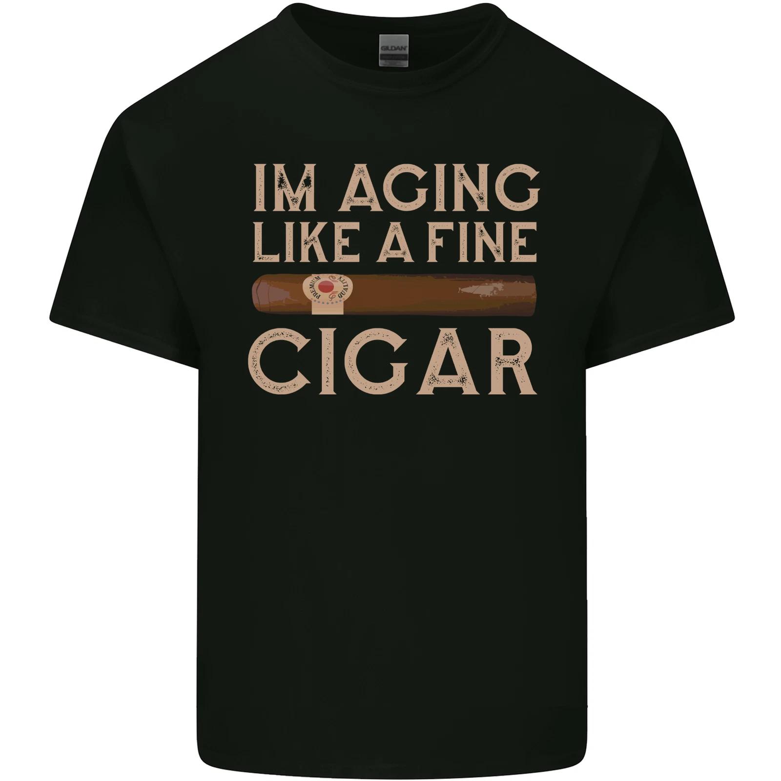 

Fine Cigar Funny 40th 50th 60th 70th Birthday Kids T-Shirt Childrens L