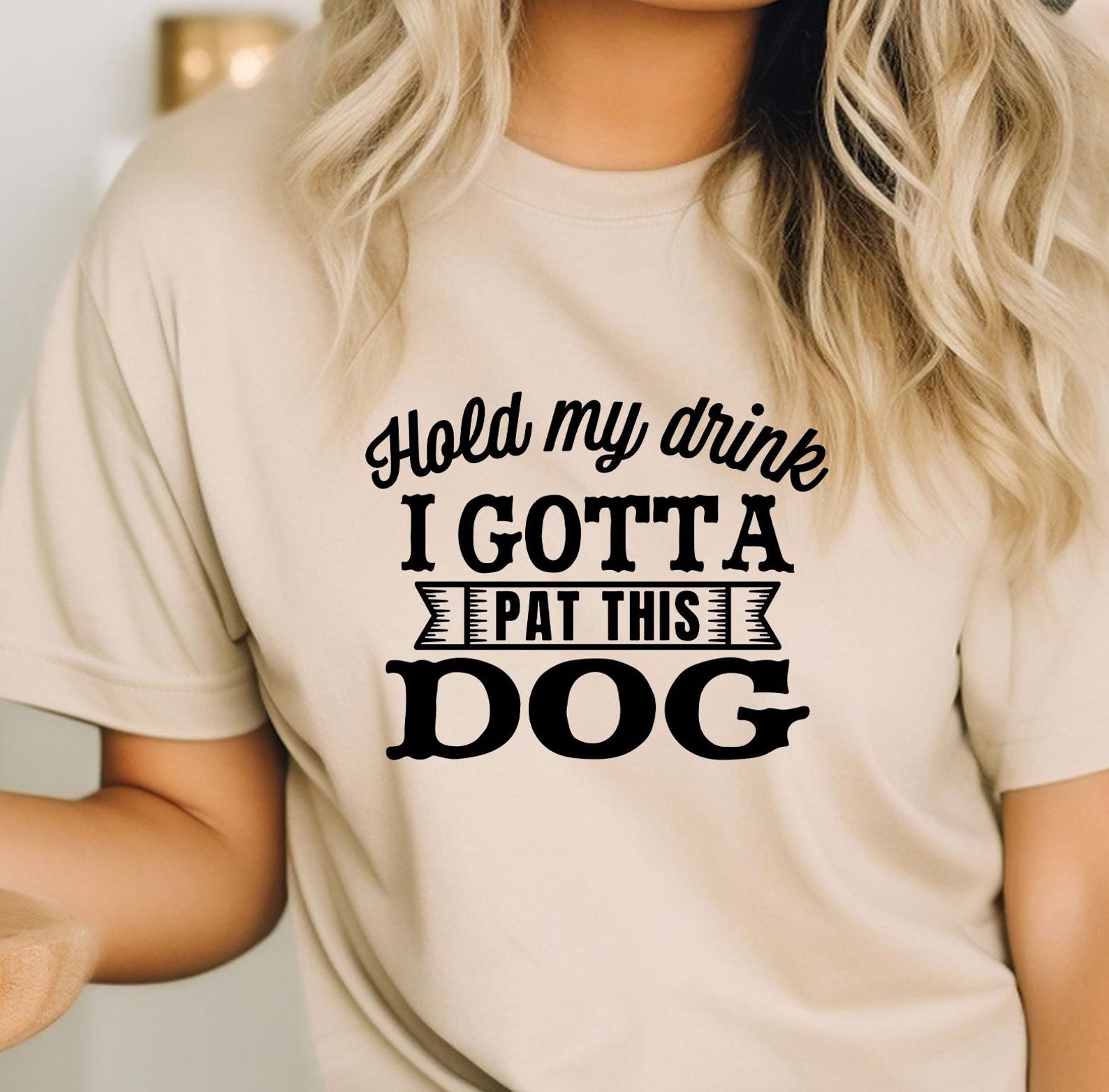 Funny Dog Shirt, Hold My Drink I Gotta Pat This Dog, Dog Lover Gift, Fur Mama Shirt, Animal Lover Tee, Dog Mom Tshirt S