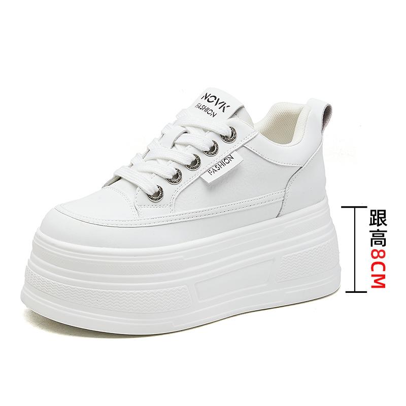 

Women s casual single shoes spring and summer new models within 8 cm height increase thick-soled casual white shoes children s shoes versatile 40
