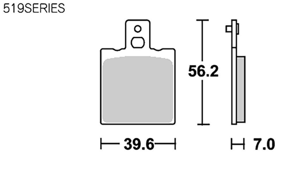 KITACO SBS Brake Pads 519HF Ceramic for and Ducati Aprilia, Beta, Cagiva, (Product Code 777-0519000)