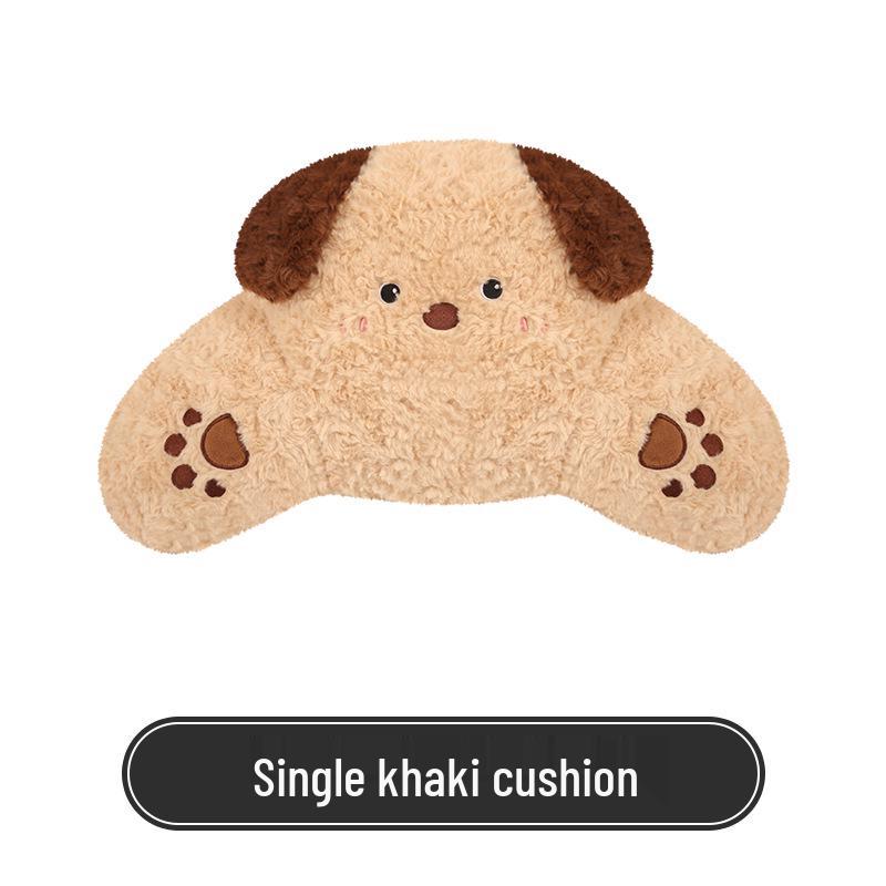 Universal Shy Cat Plush Winter Car Seat Cushion - Non-Shedding, Cartoon Design for Five Seats