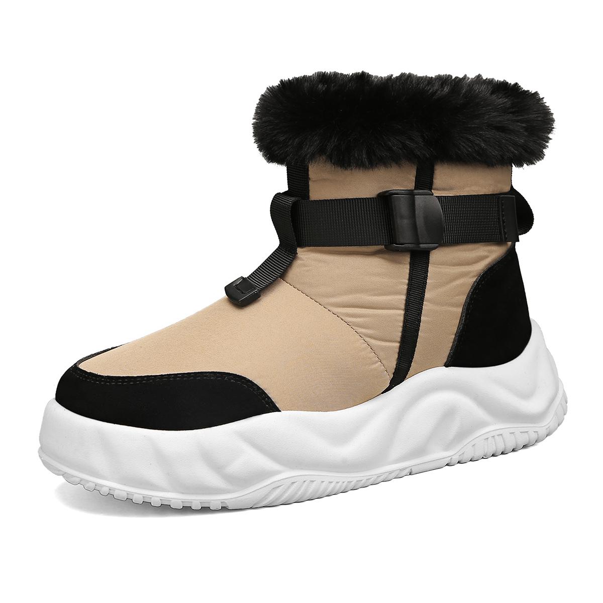 

MCTIN/мужские зимние ботинки, зимние плюшевые теплые туфли на платформе, мужские повседневные нескользящие ботильоны