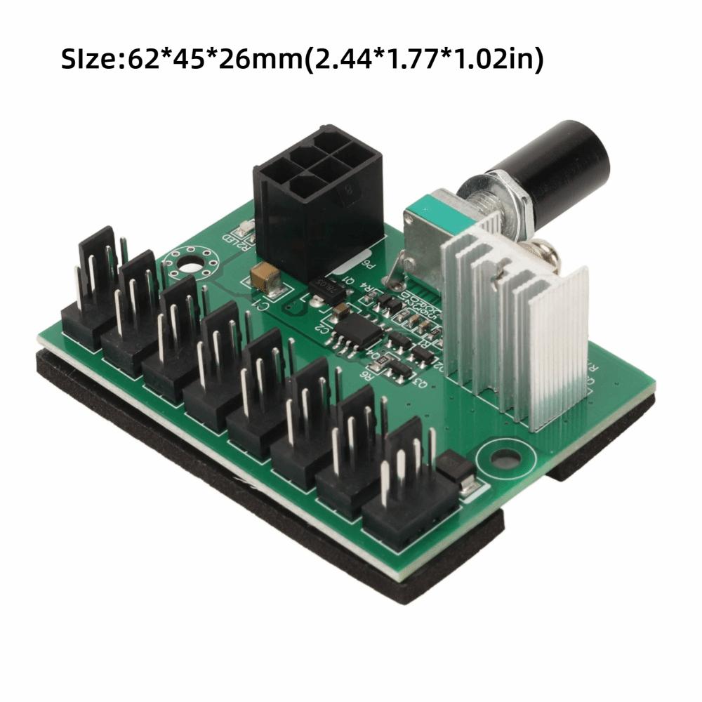 6Pin Power Interface Fan Splitter Controller Hub DC 12V Fan Speed Controller Mining Machines