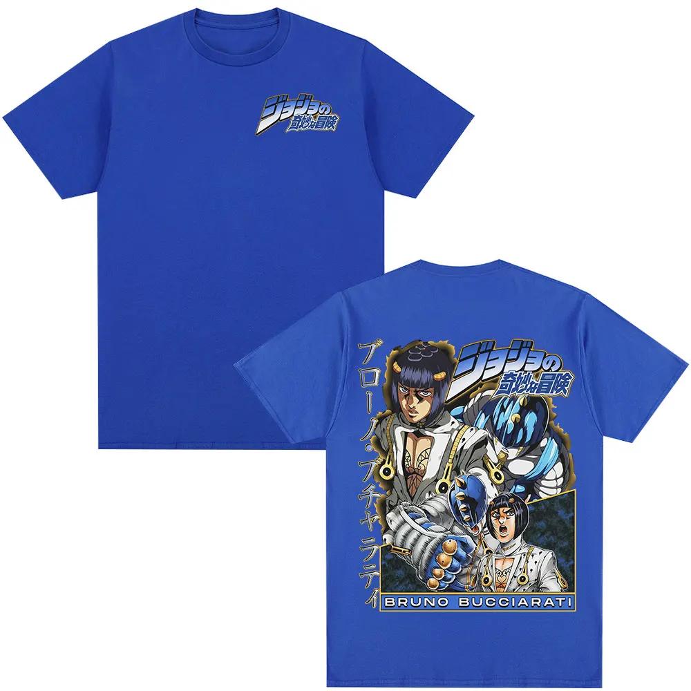 Anime JoJo Bizarre Adventure T-shirt Bruno Buccellati Manga T-shirts Men's Women Cotton Casual Short Sleeves T Shirt Streetwear