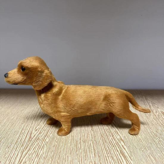 Kids Plush Dachshund Toy Realistic Interactive Panda Plushie Toddlers Boys Girls Educational Simulation Animal Doll Holiday Birthday Gift
