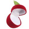 Flocked Ring Gift Box Red Apple Shaped Portable Earrings Necklace Rings Jewelry Storage Case